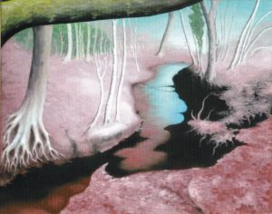 Irene Müller, Alter Reiherbach, Öl auf Leinwand 2015, 54,0 x 67,0 cm, Besitz: Museum Osthusschule