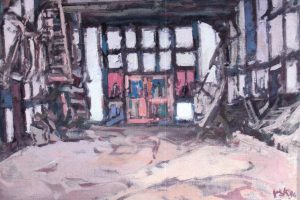 Arthur Meyer zu Küingdorf, Deele im Haupthaus, Eiöltempera auf Hartfaser 1994, 42,5 x 62,5 cm, Privatbesitz in Bielefeld-Senne